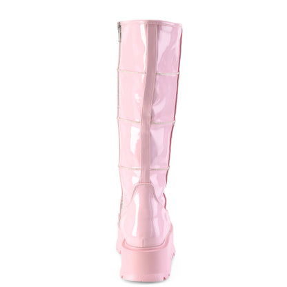 【DEMONIA】SLACKER-230 ミドルブーツ B. Pink Hologram Pat【取寄】