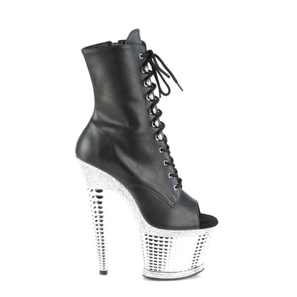【PLEASER】SPECTATOR-1021RS プラットフォームシューズ Blk Faux Leather/Slv RS-Chrome【取寄】