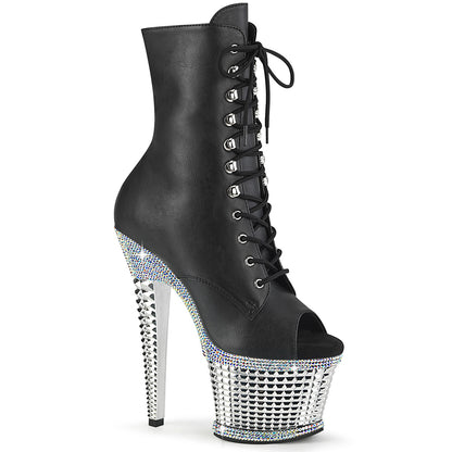 【PLEASER】SPECTATOR-1021RS シューズ Blk Faux Leather/Slv RS-Chrome【取寄】