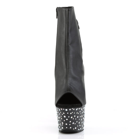 【PLEASER】STARDANCE-1018-7 シューズ Blk Faux Leather/Blk-Slv Multi RS【取寄】