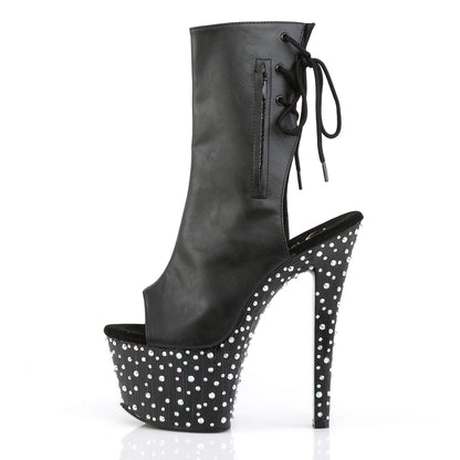 【PLEASER】STARDANCE-1018-7 シューズ Blk Faux Leather/Blk-Slv Multi RS【取寄】