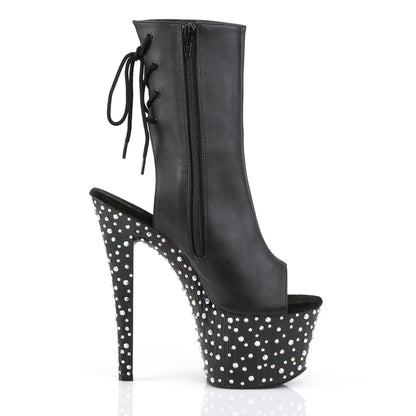 【PLEASER】STARDANCE-1018-7 シューズ Blk Faux Leather/Blk-Slv Multi RS【取寄】