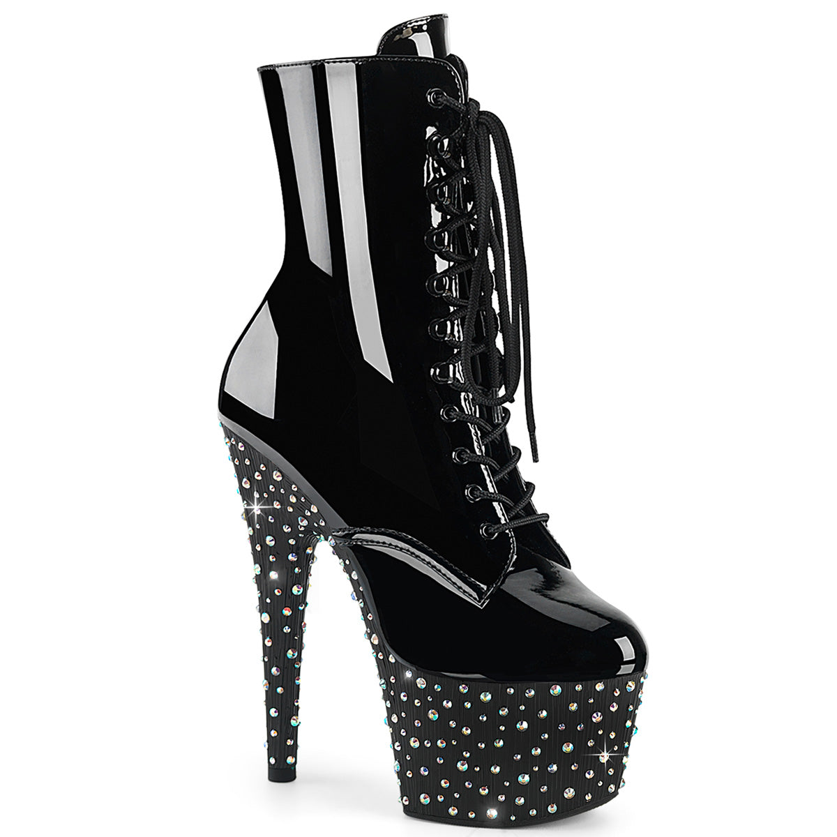 【PLEASER】STARDANCE-1020 プラットフォームシューズ Blk Pat/Blk-Slv Multi RS【取寄】