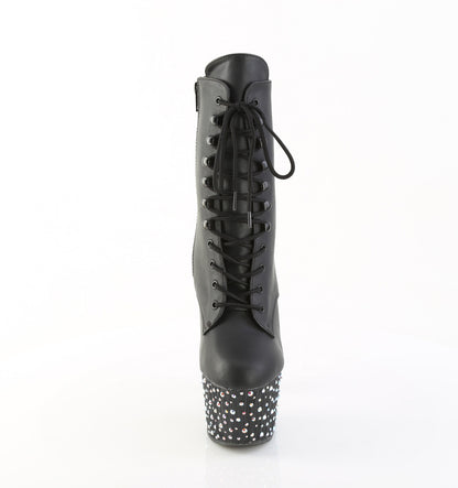 【PLEASER】STARDANCE-1020 シューズ Blk Faux Leather/Blk-Slv Multi RS【取寄】