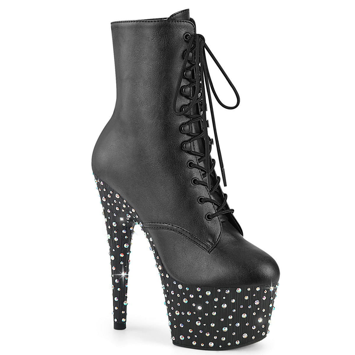 【PLEASER】STARDANCE-1020 シューズ Blk Faux Leather/Blk-Slv Multi RS【取寄】