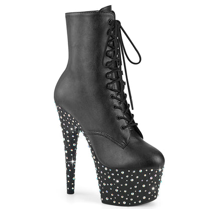 【PLEASER】STARDANCE-1020 シューズ Blk Faux Leather/Blk-Slv Multi RS【取寄】
