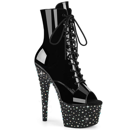 【PLEASER】STARDANCE-1021 シューズ Blk Pat/Blk-Slv Multi RS【取寄】