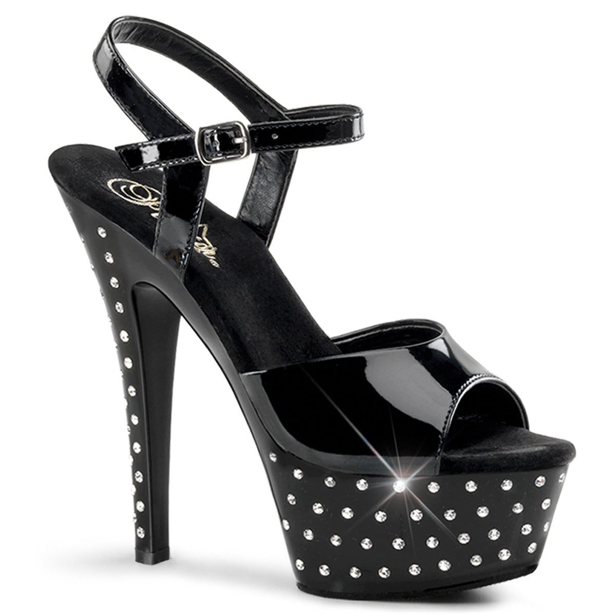 【PLEASER】STARDUST-609 シューズ Blk Pat/Blk【取寄】
