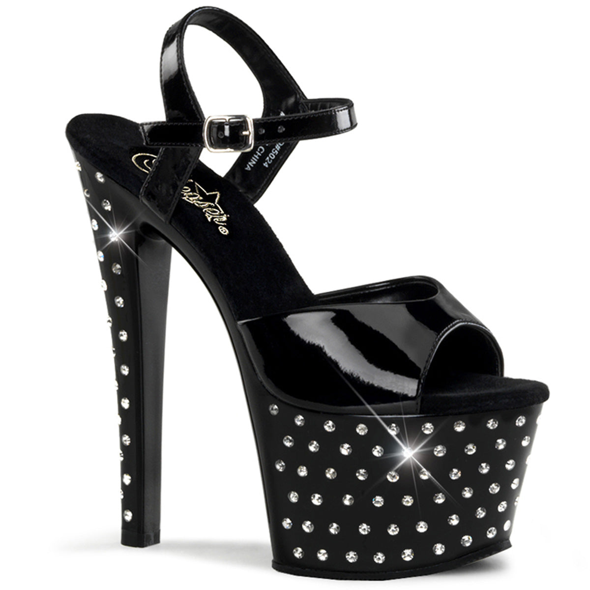 【PLEASER】STARDUST-709 シューズ Blk Pat/Blk【取寄】