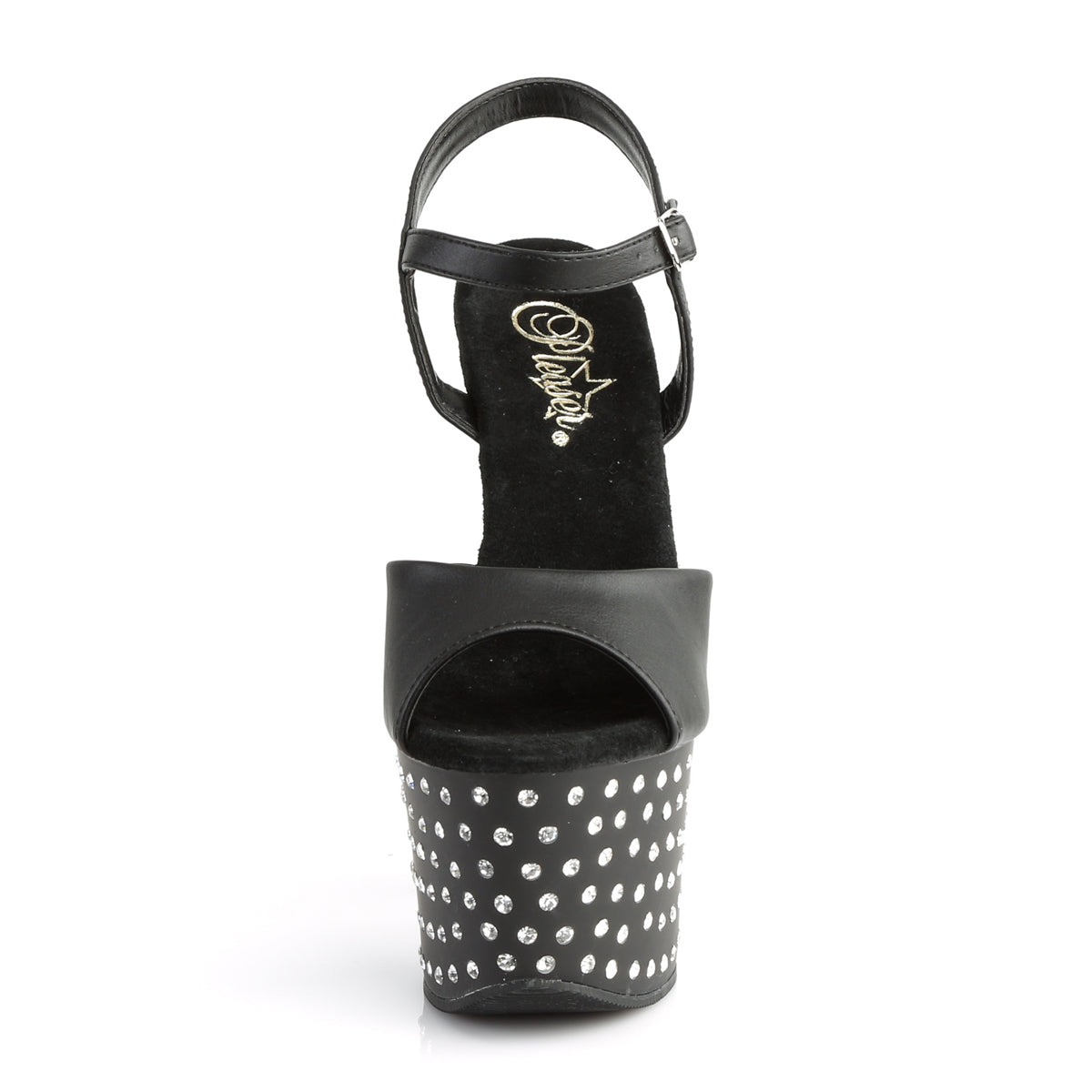 【PLEASER】STARDUST-709 プラットフォームシューズ Blk Faux Leather/Blk Matte【取寄】