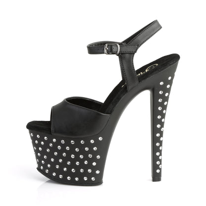 【PLEASER】STARDUST-709 シューズ Blk Faux Leather/Blk Matte【取寄】