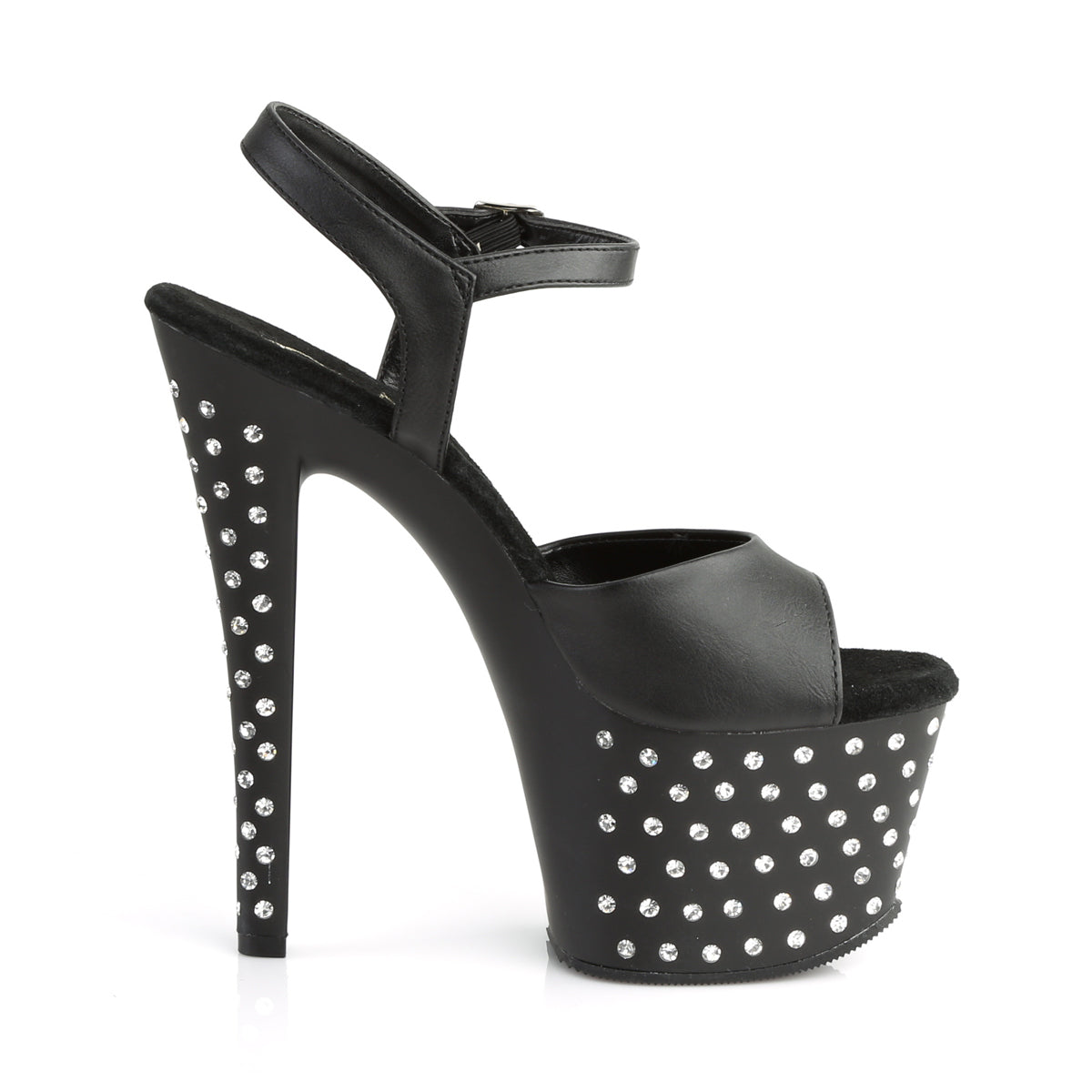 【PLEASER】STARDUST-709 シューズ Blk Faux Leather/Blk Matte【取寄】