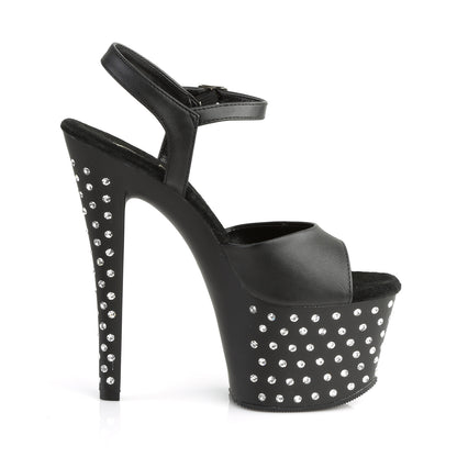 【PLEASER】STARDUST-709 シューズ Blk Faux Leather/Blk Matte【取寄】