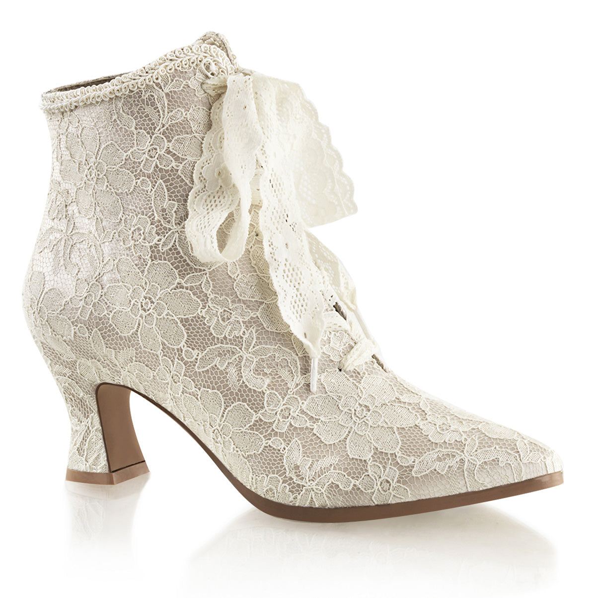 【FABULICIOUS】VICTORIAN-30 ブーツ Champaign Satin-Lace【取寄】