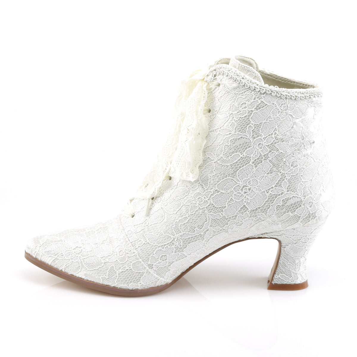 【FABULICIOUS】VICTORIAN-30 ブーツ Ivory Satin-Lace【取寄】