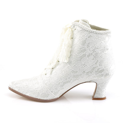【FABULICIOUS】VICTORIAN-30 ブーツ Ivory Satin-Lace【取寄】