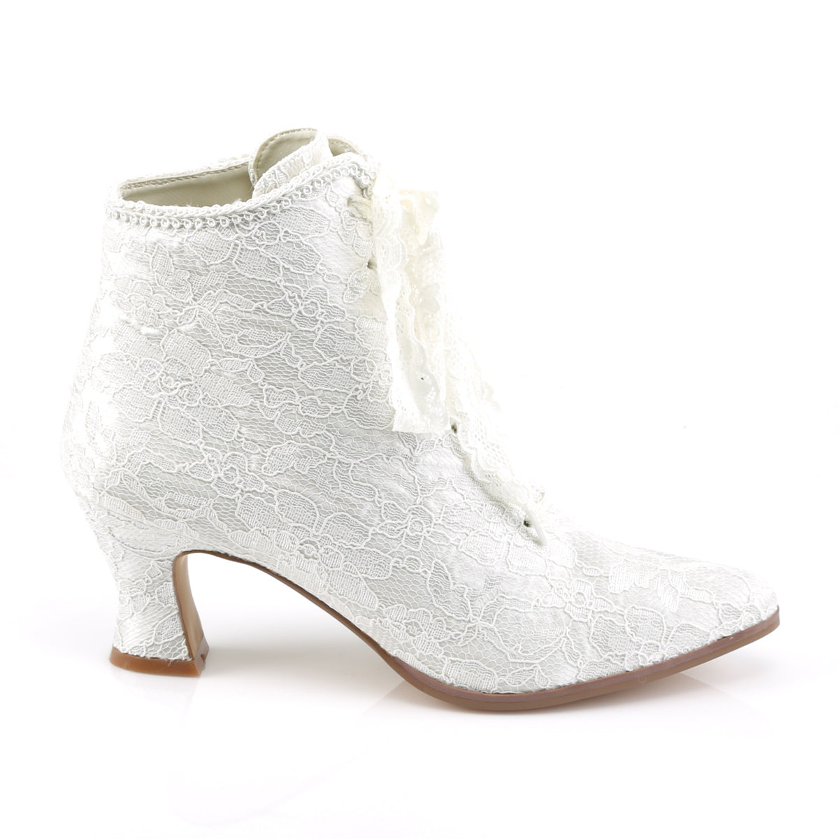 【FABULICIOUS】VICTORIAN-30 ブーツ Ivory Satin-Lace【取寄】