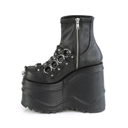 【DEMONIA】WAVE-110 アンクルブーツ Blk Stretch Vegan Leather【取寄】