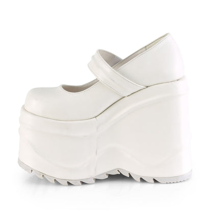 【DEMONIA】WAVE-32 ヒール Wht Vegan Leather【取寄】