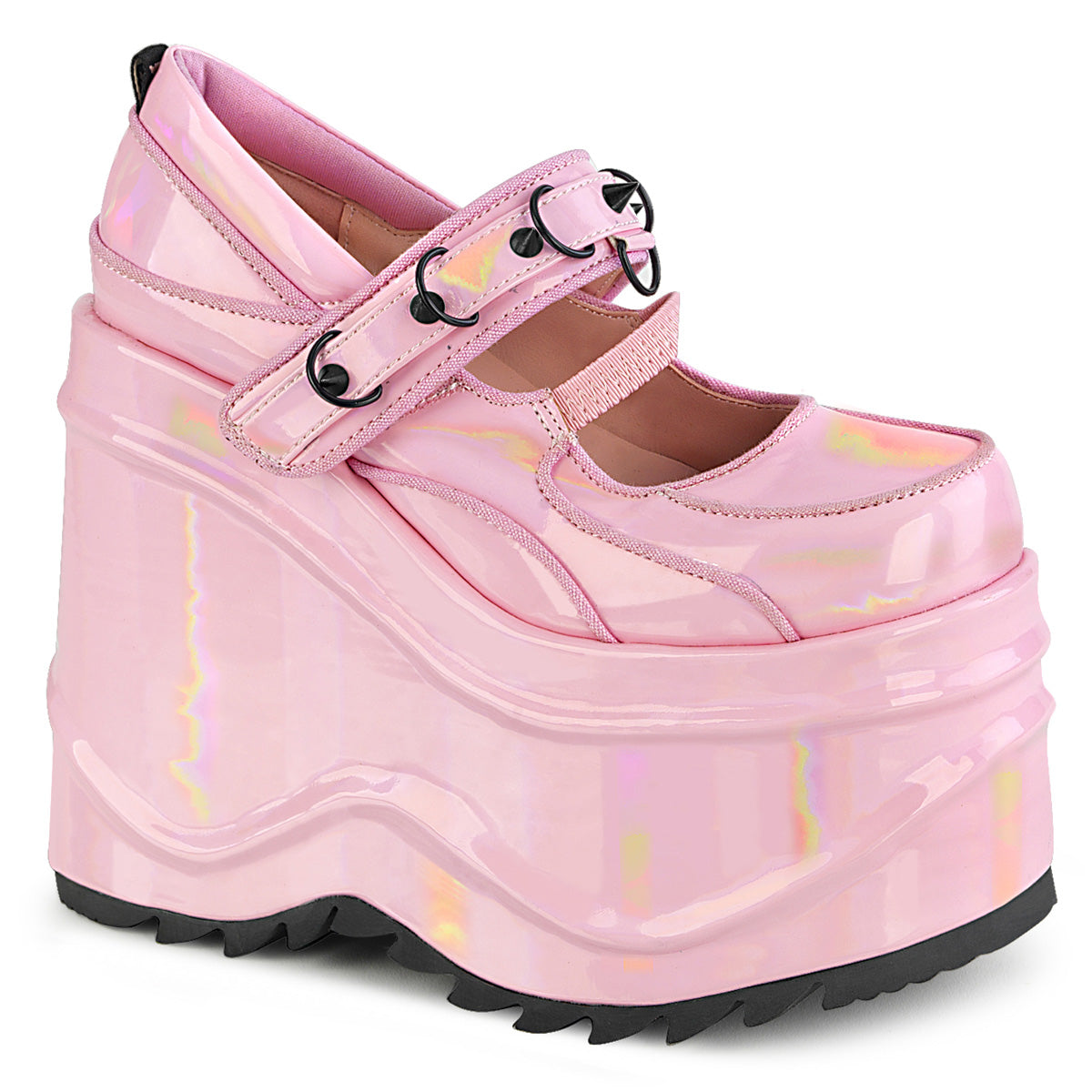 【DEMONIA】WAVE-48 ヒール B. Pink Hologram Pat【取寄】