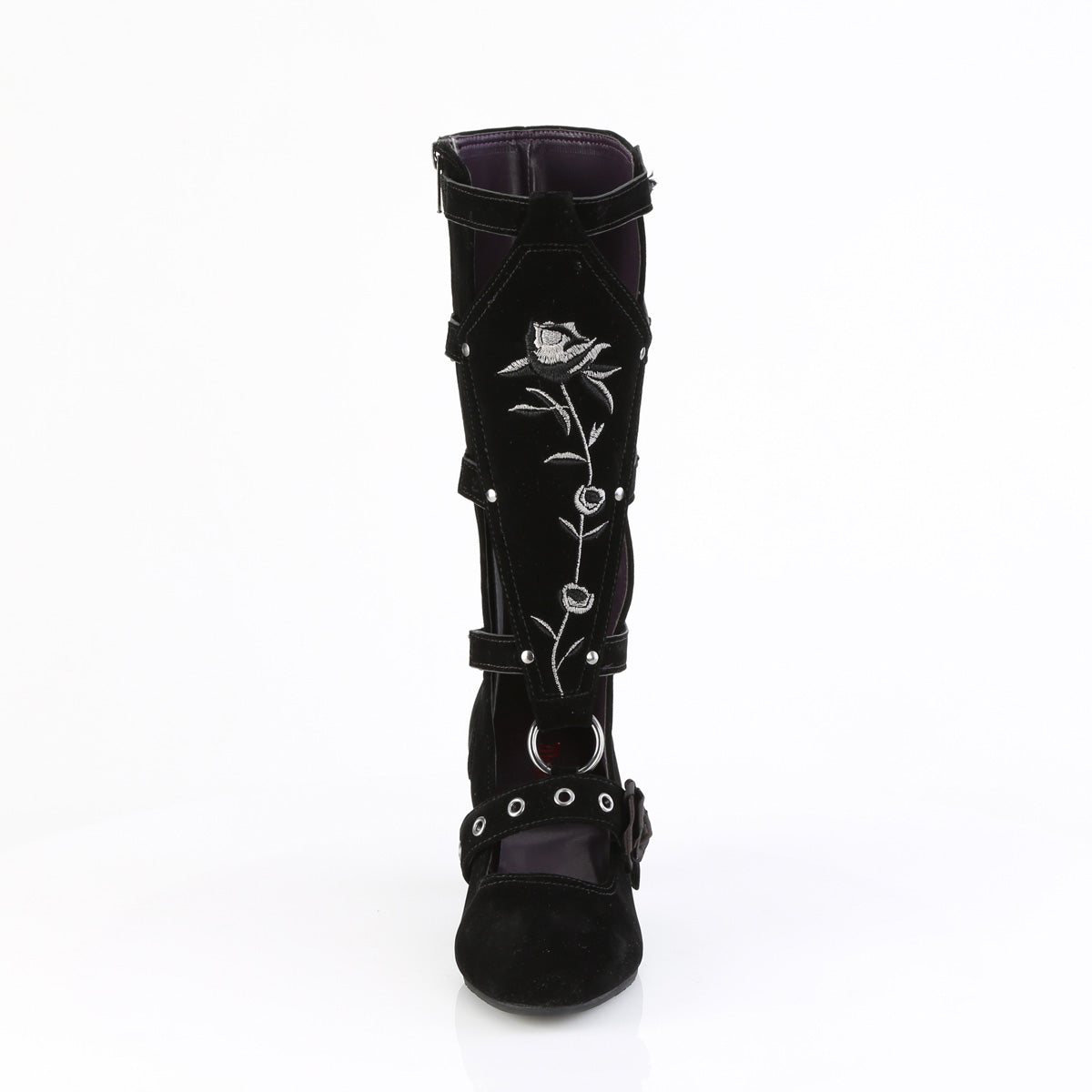 【DEMONIA】WHIMSY-118 ミドルブーツ Blk Vegan Suede【取寄】
