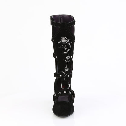 【DEMONIA】WHIMSY-118 ミドルブーツ Blk Vegan Suede【取寄】
