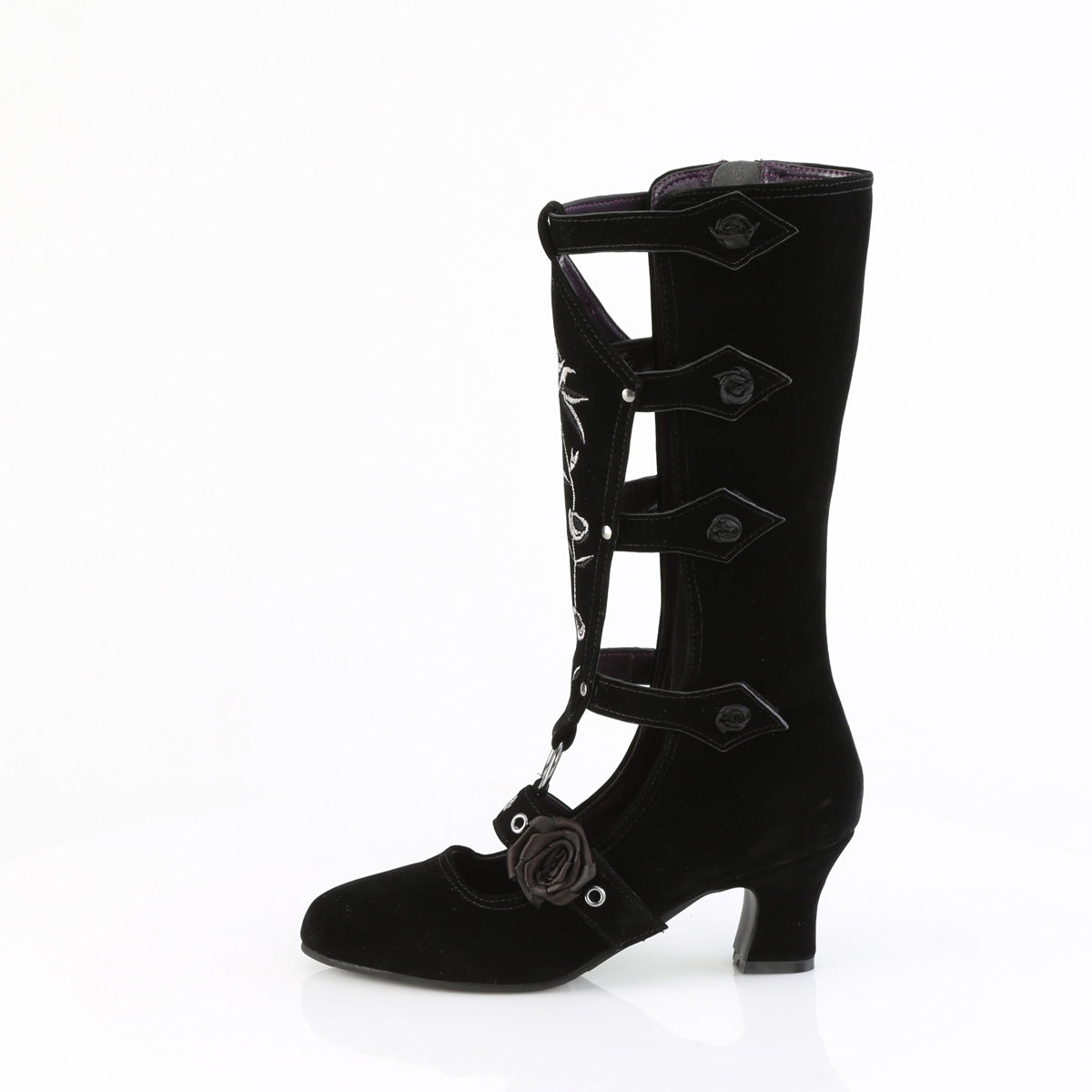 【DEMONIA】WHIMSY-118 ミドルブーツ Blk Vegan Suede【取寄】