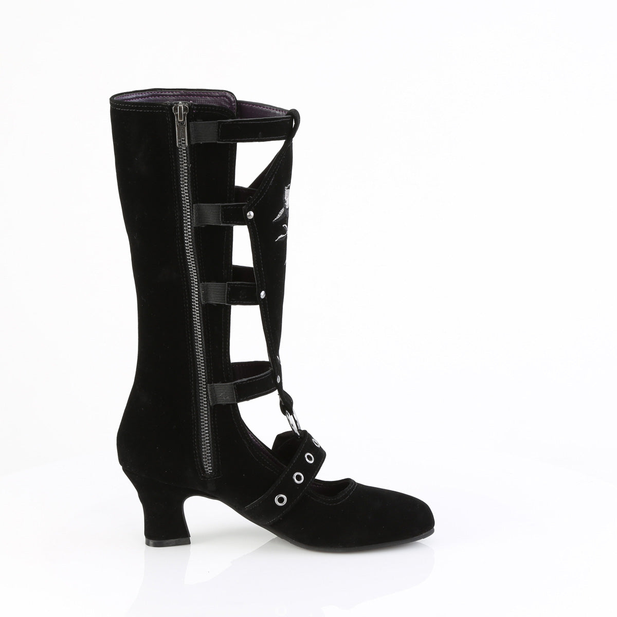 【DEMONIA】WHIMSY-118 ミドルブーツ Blk Vegan Suede【取寄】