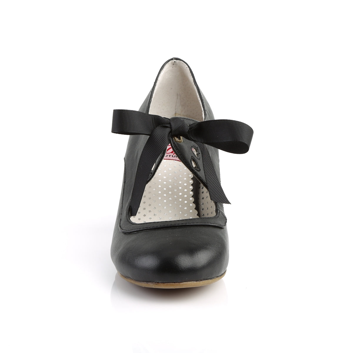 【PIN UP COUTURE】WIGGLE-32 シングルソールシューズ Blk Faux Leather【取寄】