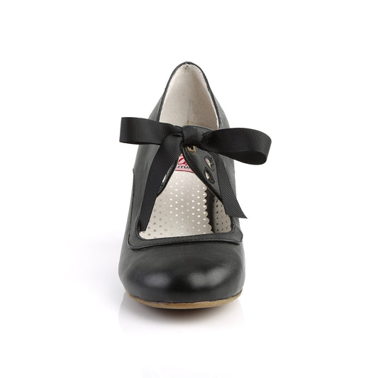 【PIN UP COUTURE】WIGGLE-32 シングルソールシューズ Blk Faux Leather【取寄】