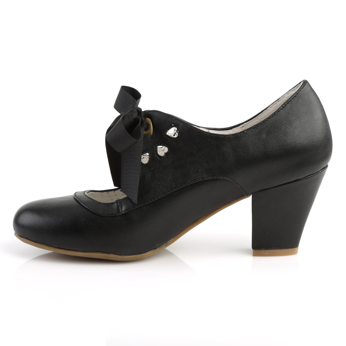 【PIN UP COUTURE】WIGGLE-32 シングルソールシューズ Blk Faux Leather【取寄】