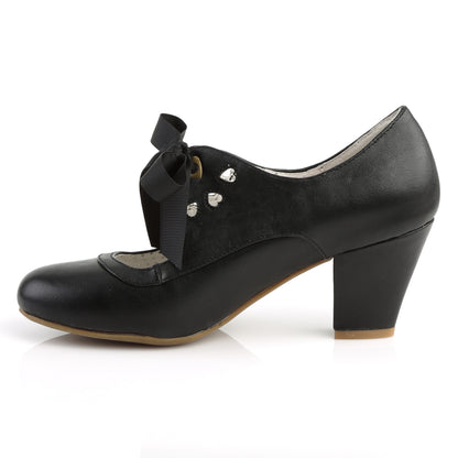 【PIN UP COUTURE】WIGGLE-32 シングルソールシューズ Blk Faux Leather【取寄】