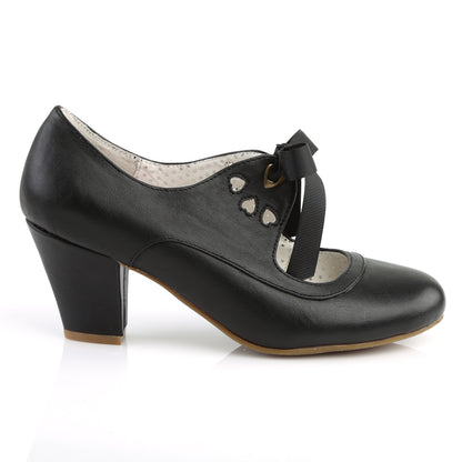 【PIN UP COUTURE】WIGGLE-32 シングルソールシューズ Blk Faux Leather【取寄】