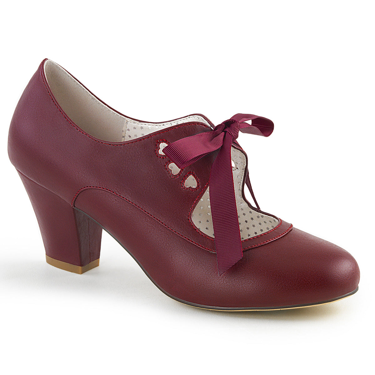 【PIN UP COUTURE】WIGGLE-32 シングルソールシューズ Burgundy Faux Leather【取寄】