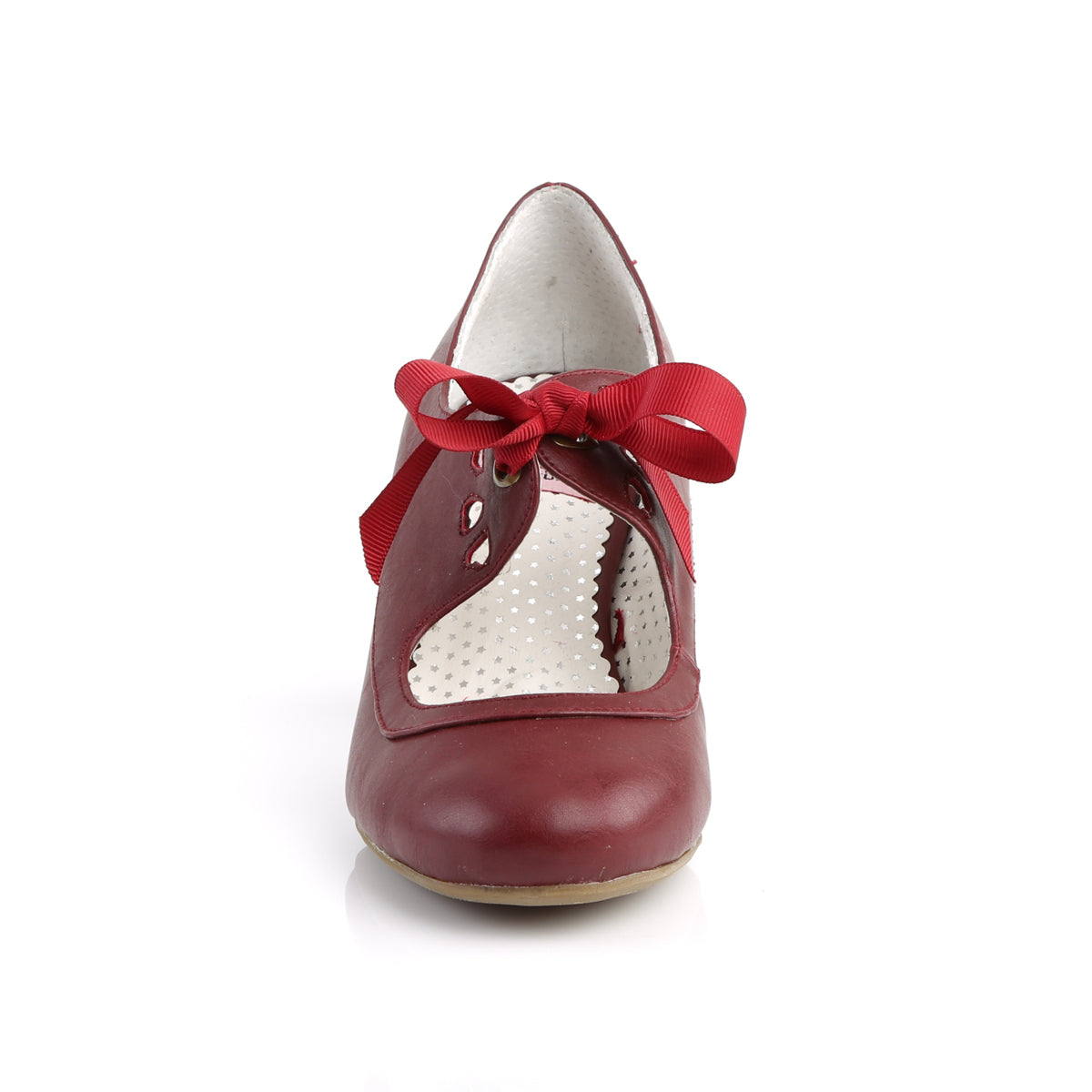 【PIN UP COUTURE】WIGGLE-32 シングルソールシューズ Burgundy Faux Leather【取寄】