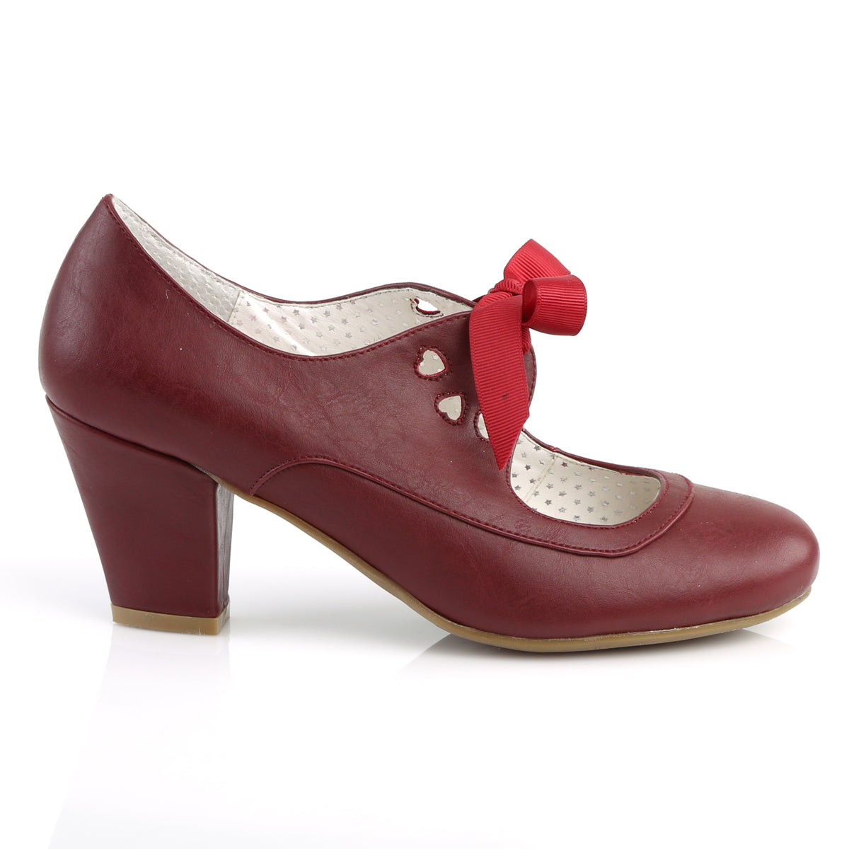 【PIN UP COUTURE】WIGGLE-32 シングルソールシューズ Burgundy Faux Leather【取寄】