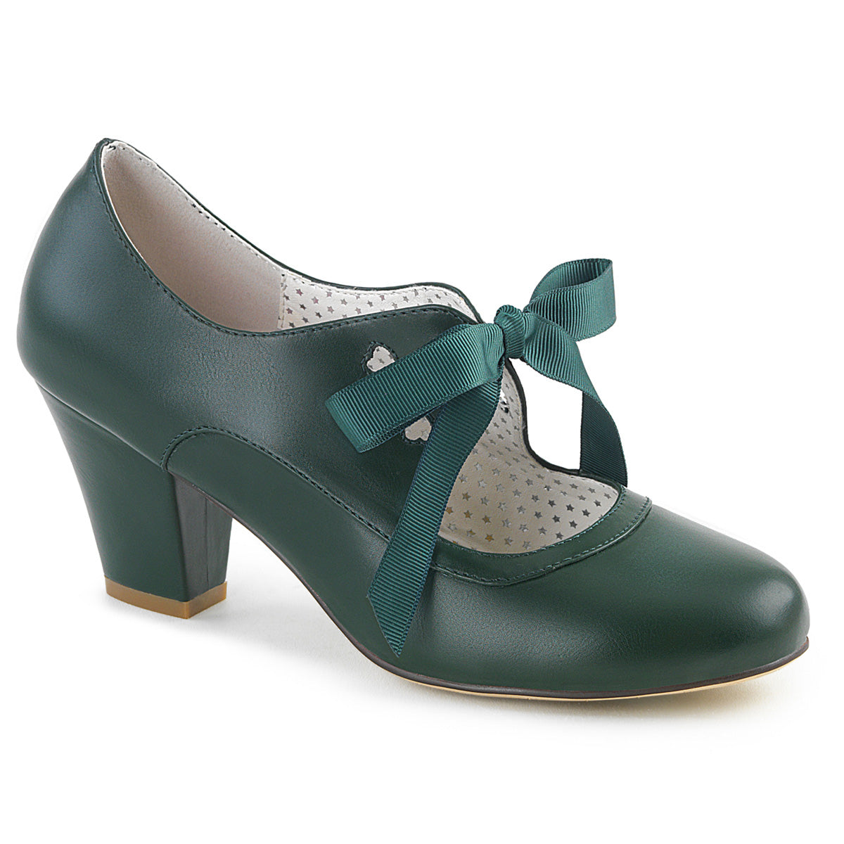 【PIN UP COUTURE】WIGGLE-32 シングルソールシューズ Dark Green Faux Leather【取寄】