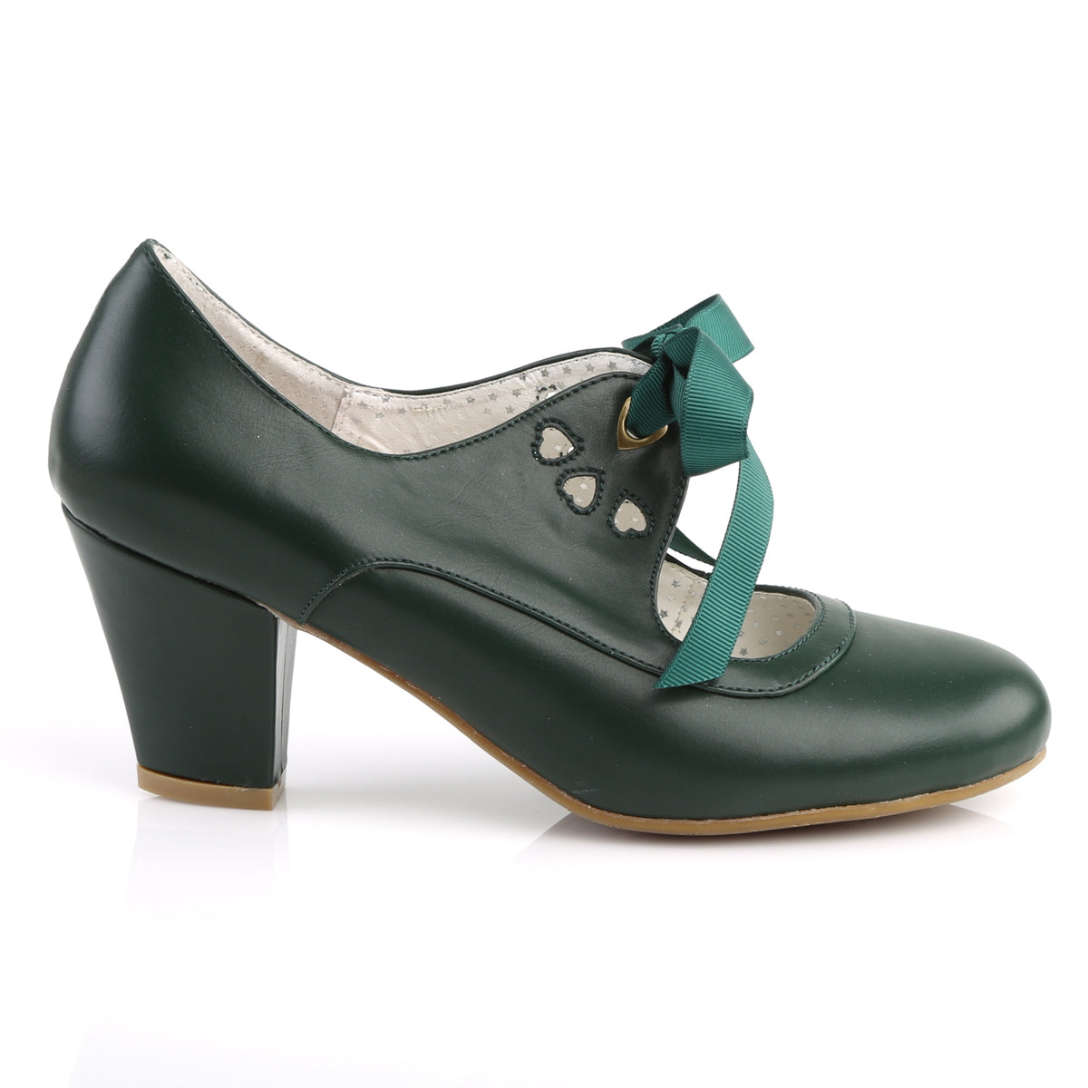 【PIN UP COUTURE】WIGGLE-32 シングルソールシューズ Dark Green Faux Leather【取寄】