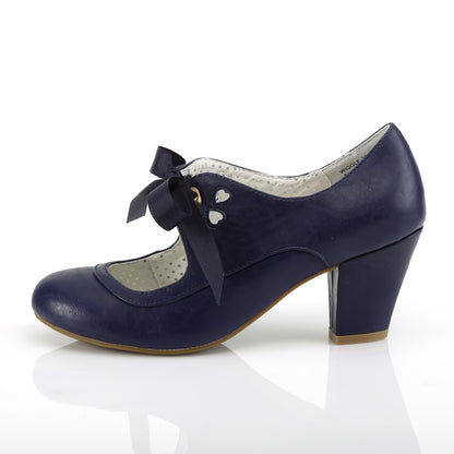 【PIN UP COUTURE】WIGGLE-32 シングルソールシューズ Navy Blue Faux Leather【取寄】