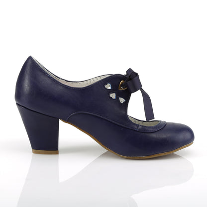 【PIN UP COUTURE】WIGGLE-32 シングルソールシューズ Navy Blue Faux Leather【取寄】