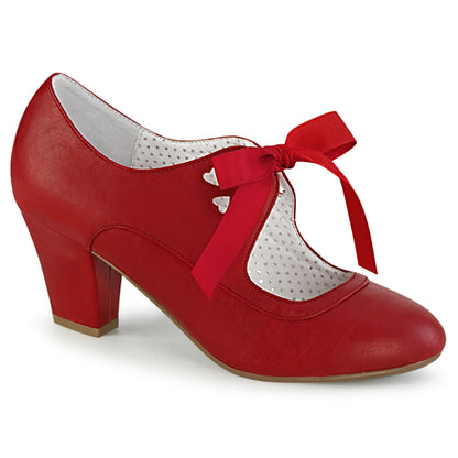 【PIN UP COUTURE】WIGGLE-32 シングルソールシューズ Red Faux Leather【取寄】