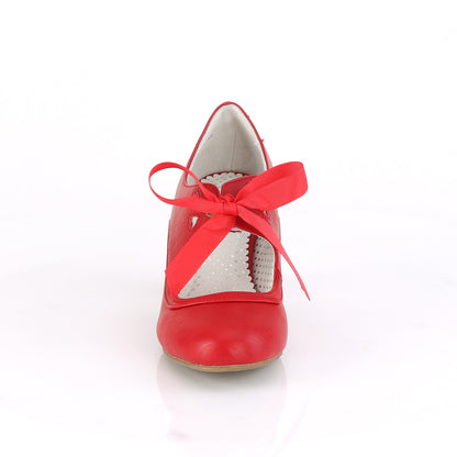 【PIN UP COUTURE】WIGGLE-32 シングルソールシューズ Red Faux Leather【取寄】