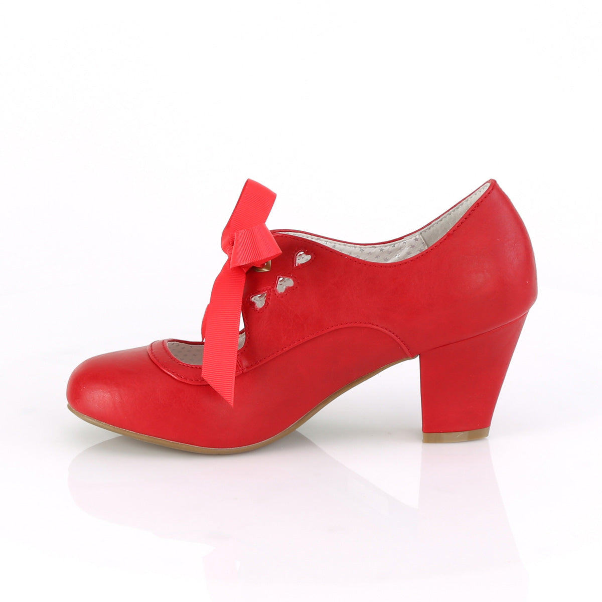 【PIN UP COUTURE】WIGGLE-32 シングルソールシューズ Red Faux Leather【取寄】