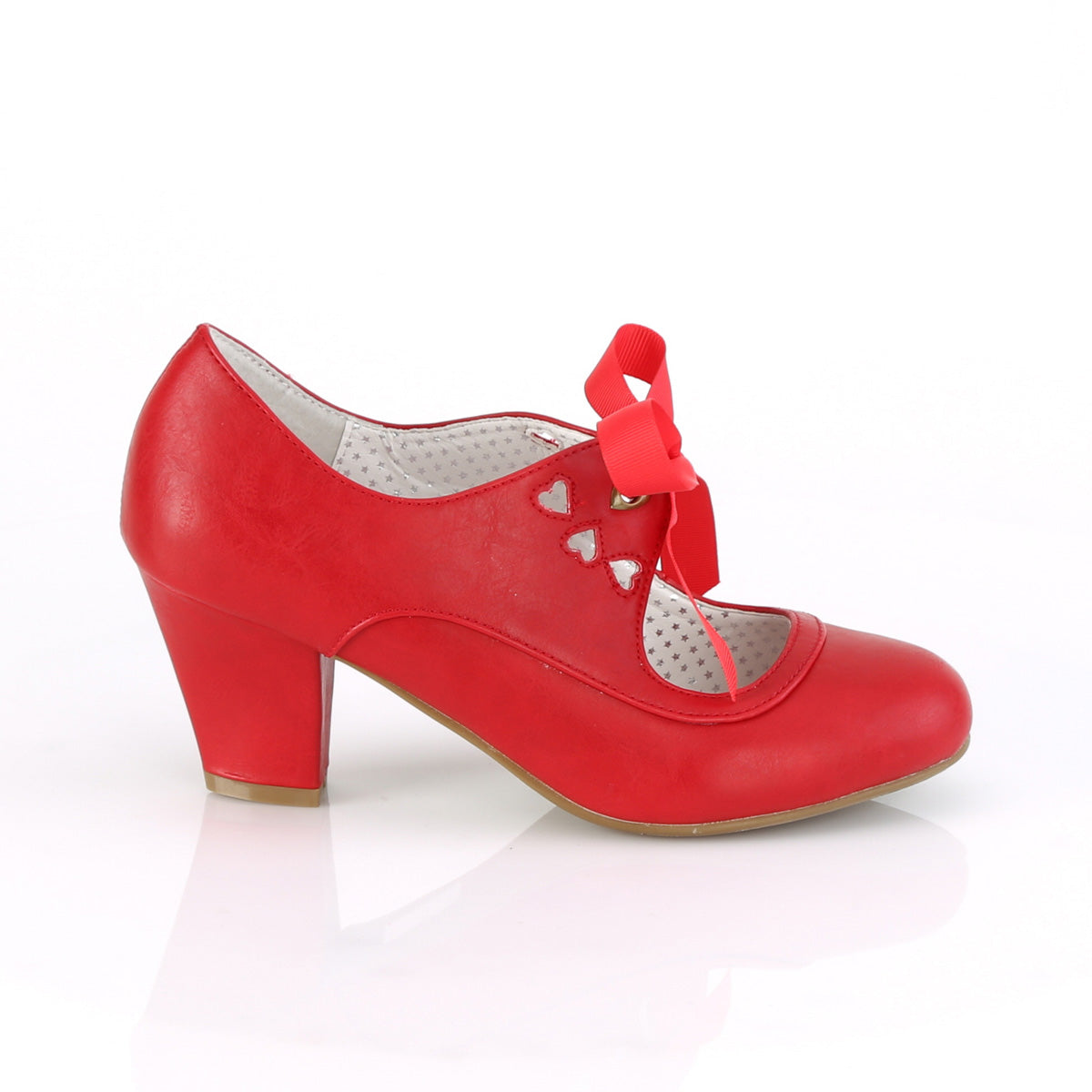 【PIN UP COUTURE】WIGGLE-32 シングルソールシューズ Red Faux Leather【取寄】