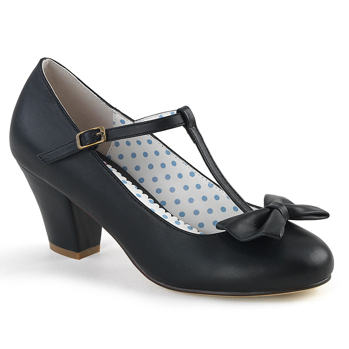 【PIN UP COUTURE】WIGGLE-50 シングルソールシューズ Blk Faux Leather【取寄】