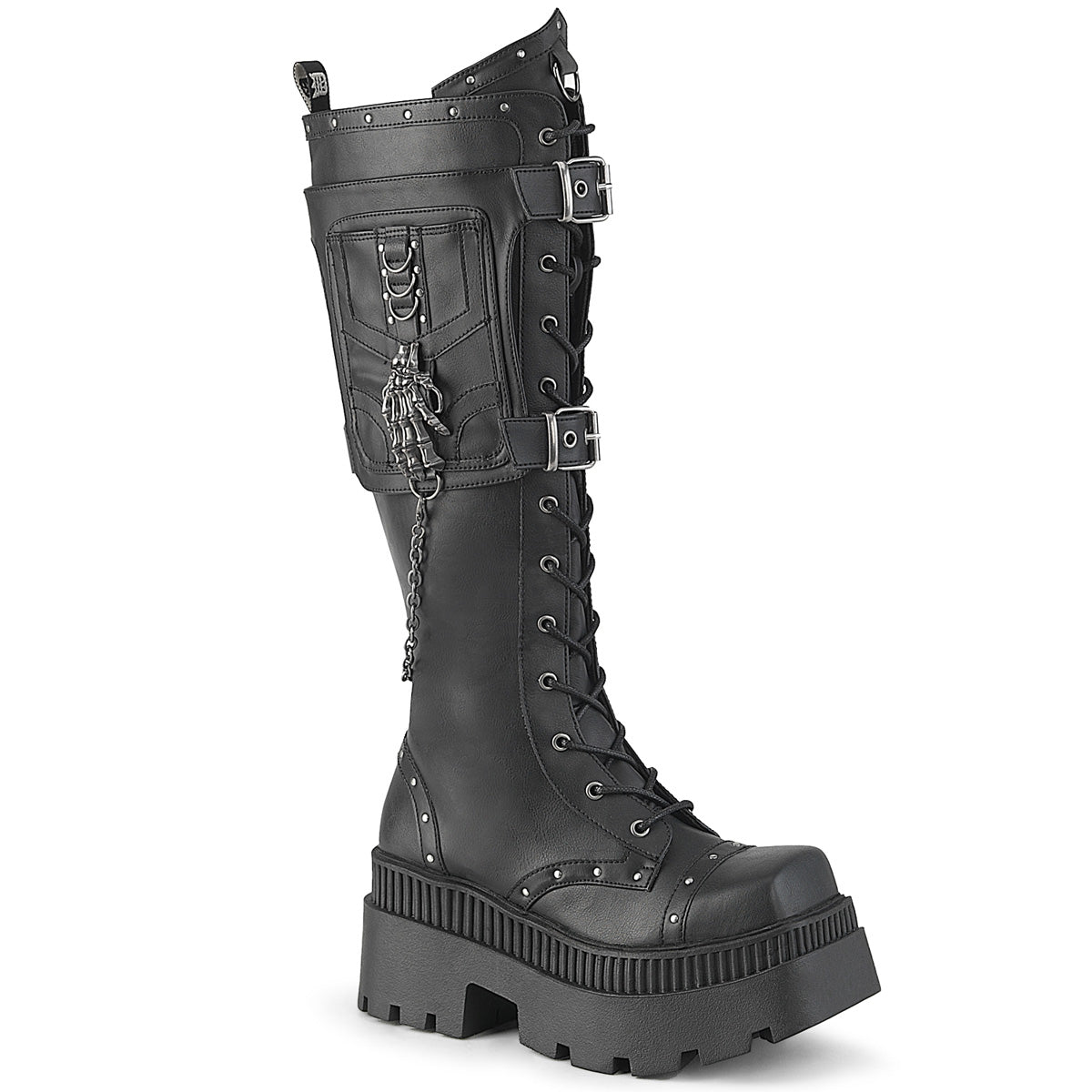【DEMONIA】WRATH-205 ミドルブーツ Blk Vegan Leather【取寄】