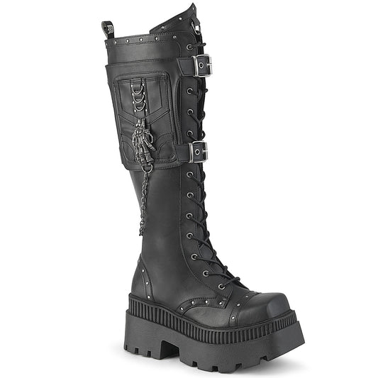 【DEMONIA】WRATH-205 ミドルブーツ Blk Vegan Leather【取寄】