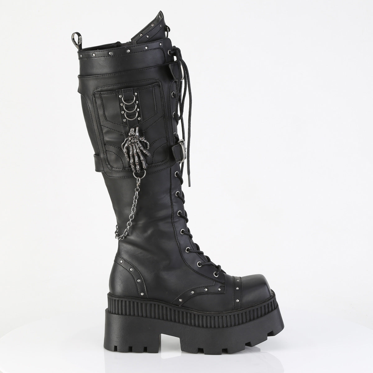 【DEMONIA】WRATH-205 ミドルブーツ Blk Vegan Leather【取寄】
