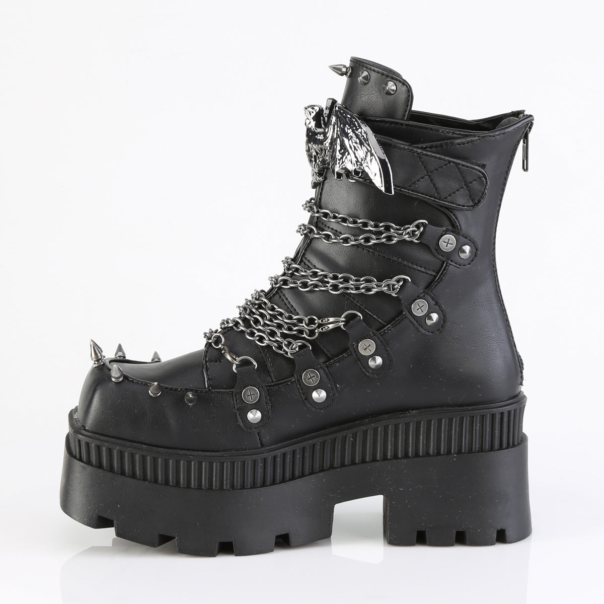 【DEMONIA】WRATH-55 アンクルブーツ Blk Vegan Leather【取寄】