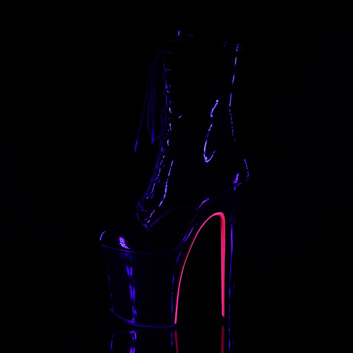 【PLEASER】XTREME-1020TT シューズ Blk Pat/Blk-Neon H. Pink【取寄】